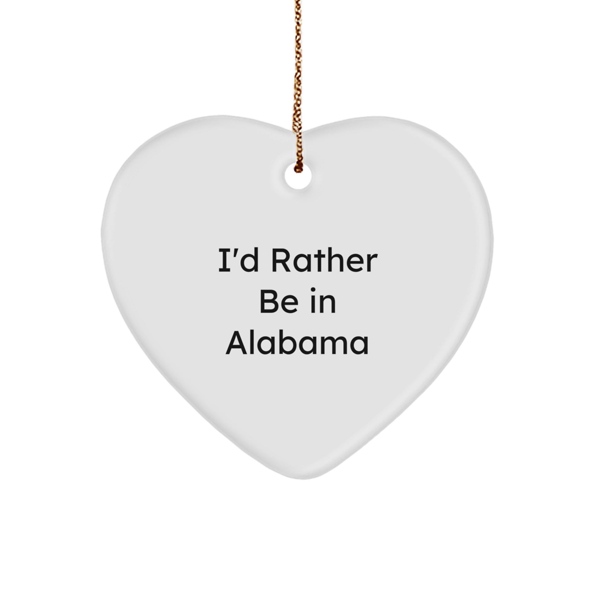 Alabama Heart Ornament Gifts from Friends and Family for Alabama Lovers - I'd Rather Be In Alabama Christmas Unique Gifts - Image 1