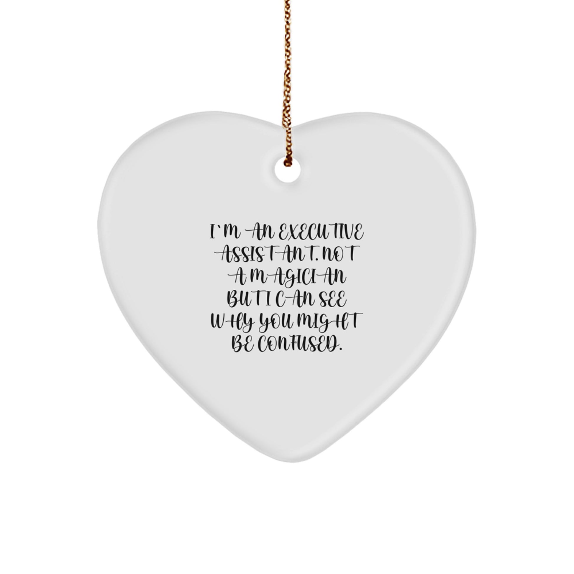 Funny Executive Assistant Christmas Unique Gifts from Friends, Heart Ornament for Men Women Coworkers Family - Image 1