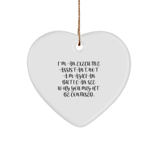 Funny Executive Assistant Christmas Unique Gifts from Friends, Heart Ornament for Men Women Coworkers Family - Image 1