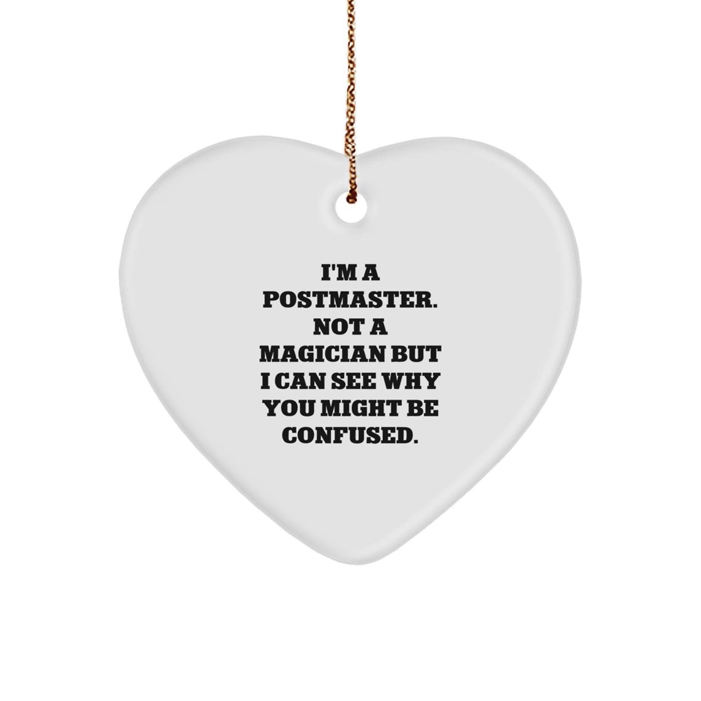Funny Postmaster Gifts from Friends - Heart Ornament for Men, Women, Coworkers, Family - Christmas Unique Ideas - Image 1