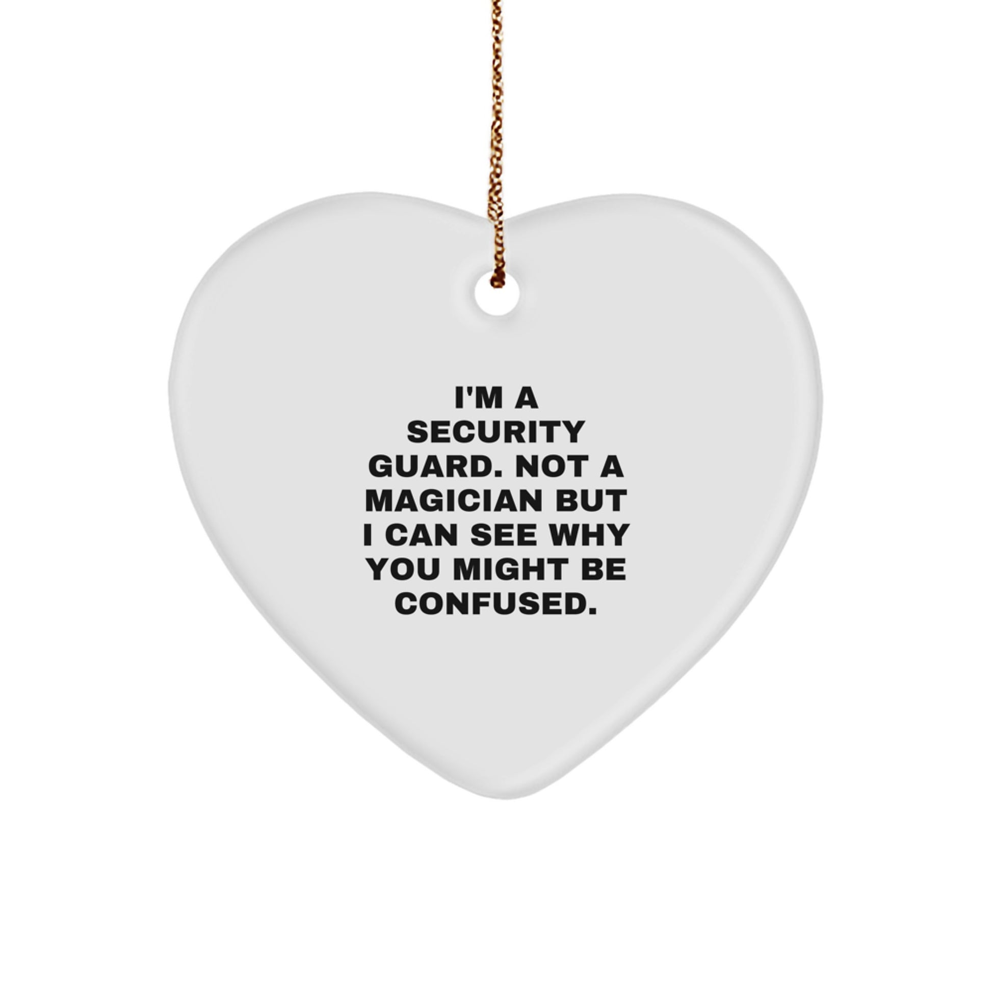 Funny Security Guard Heart Ornament Gifts from Friends for Security Guard - Christmas Unique Gifts for Men - Image 1