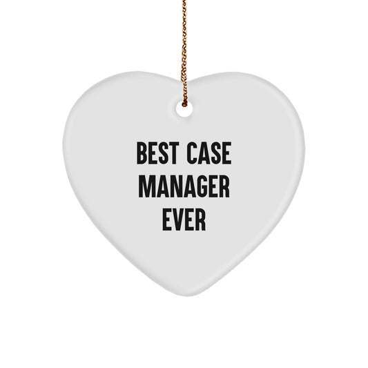 Unique Case Manager Heart Ornament Gift for Men from Coworkers for Christmas - Image 1