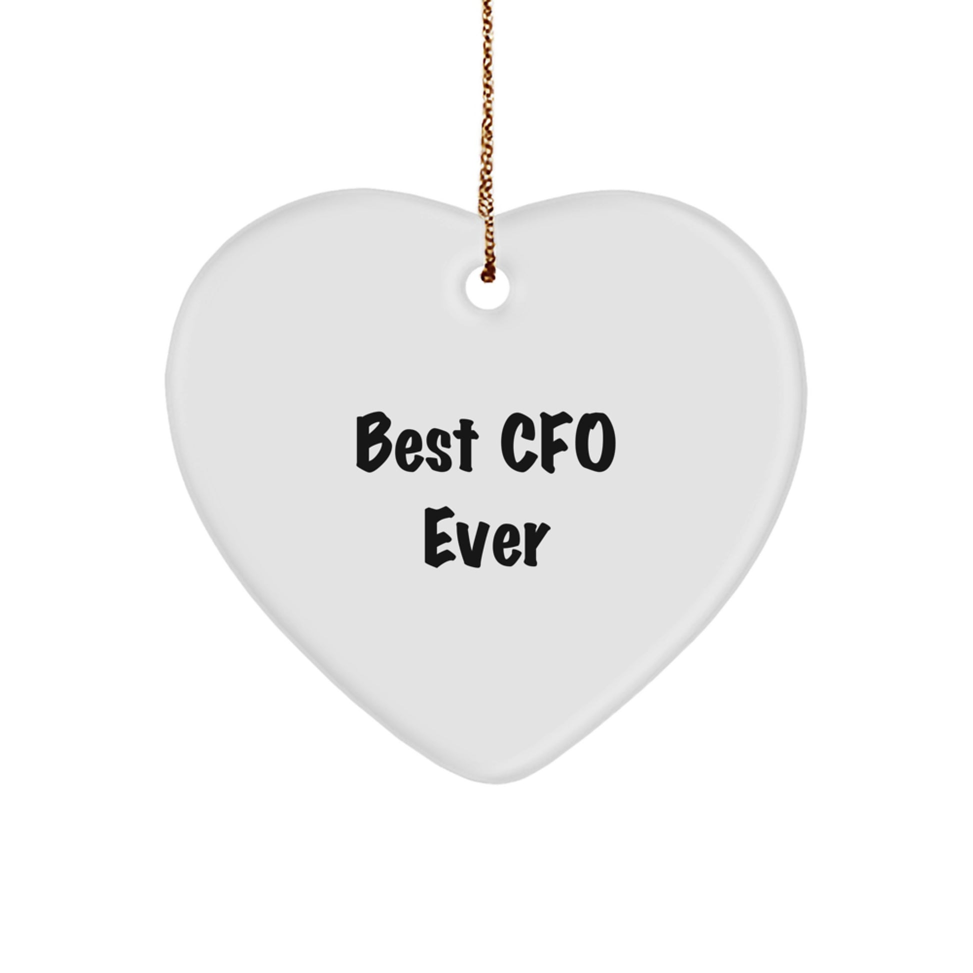 Funny CFO Gifts for Him, CFO Heart Ornament with Best Cfo Ever Quote, Christmas Unique Gifts from Dad, for CFO Friends, Men, Coworkers, Family - Image 1