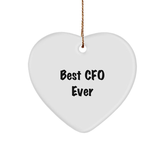 Funny CFO Gifts for Him, CFO Heart Ornament with Best Cfo Ever Quote, Christmas Unique Gifts from Dad, for CFO Friends, Men, Coworkers, Family - Image 1