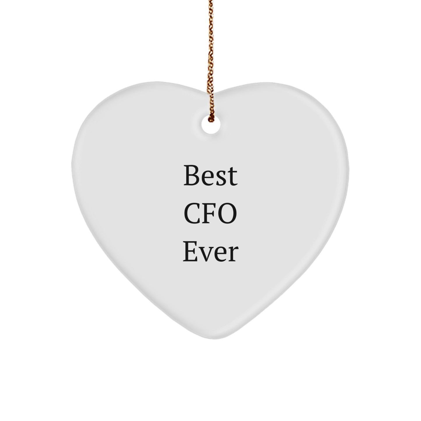 Funny CFO Gifts from Men to Women, Heart Ornament for Best CFO Ever, Christmas Unique Gifts - Image 1
