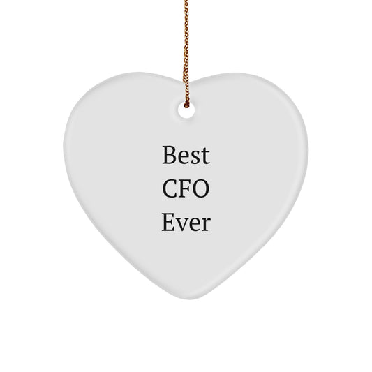 Funny CFO Gifts from Men to Women, Heart Ornament for Best CFO Ever, Christmas Unique Gifts - Image 1