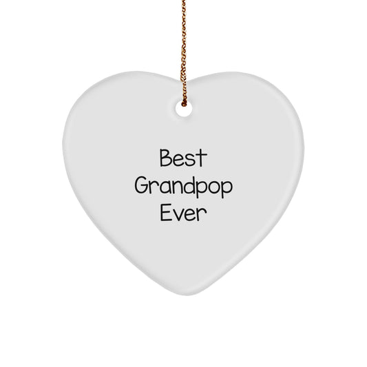 Gifts for Grandpop, Funny Heart Ornament, Best Grandpop Ever Christmas Unique Gifts from Family - Image 1