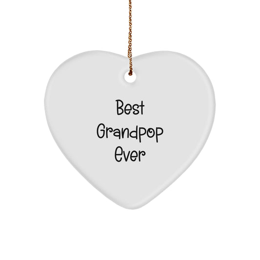 Funny Grandpop Gifts from Family, Heart Ornament for Grandpop, Best Grandpop Ever Christmas Unique Gifts - Image 1