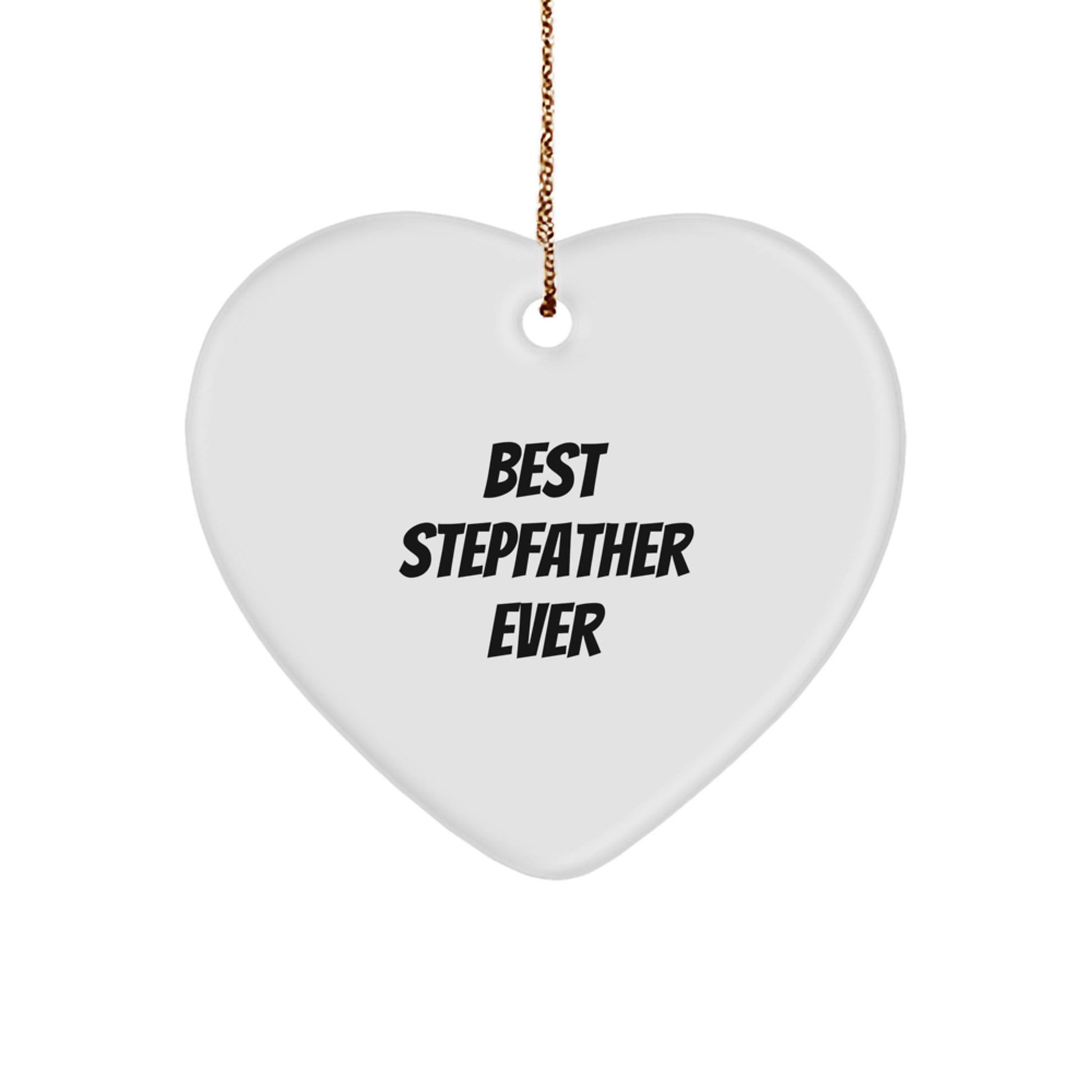 Funny Heart Ornament Gifts from Family for Stepfather - Best 'Stepfather Ever' Christmas Unique Gifts - Image 1