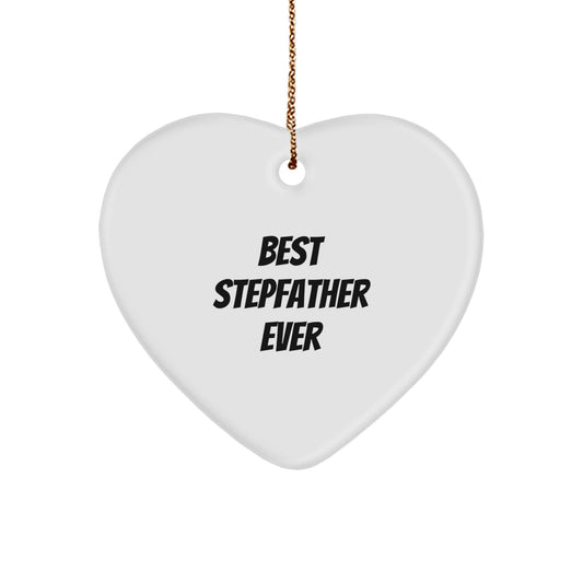 Funny Heart Ornament Gifts from Family for Stepfather - Best 'Stepfather Ever' Christmas Unique Gifts - Image 1