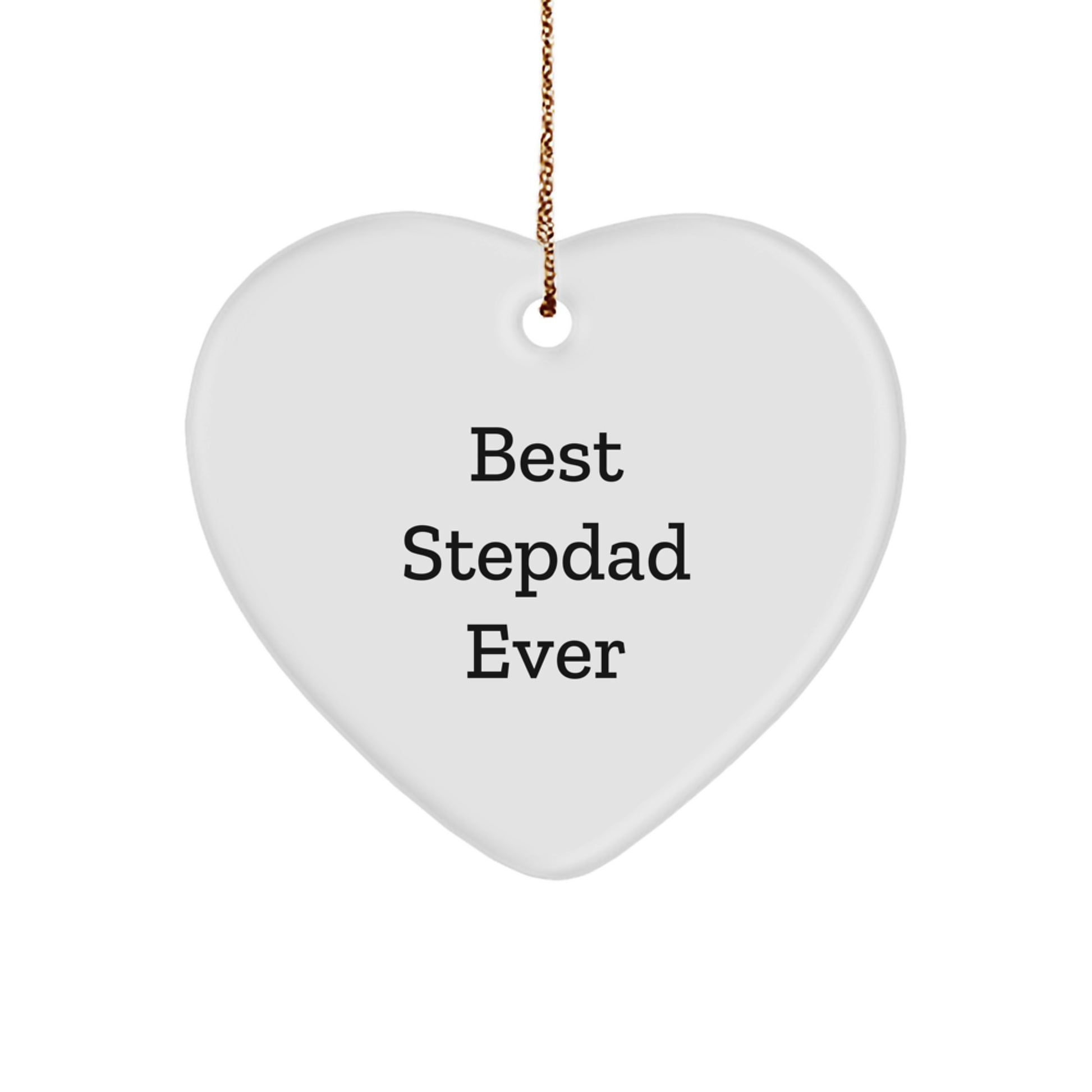 Funny Stepdad Gifts from Men to Best Stepdads Ever Heart Ornament for Christmas Unique Gifts - Image 1