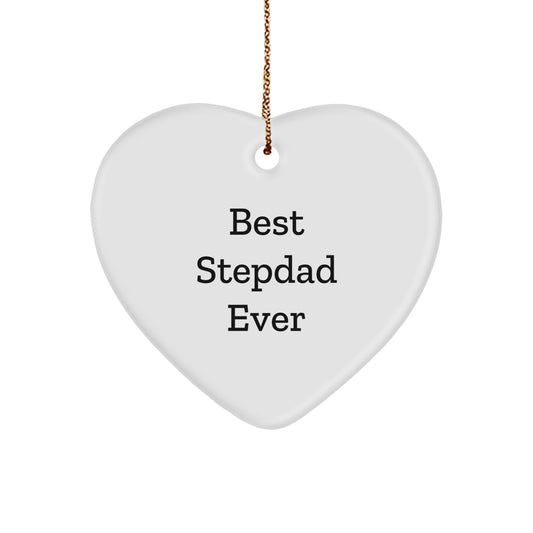 Funny Stepdad Gifts from Men to Best Stepdads Ever Heart Ornament for Christmas Unique Gifts - Image 1