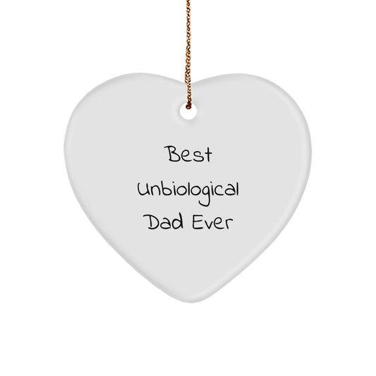 Funny Heart Ornament Gifts for Unbiological Dad from Family Members on Christmas Unique Gifts - Image 1