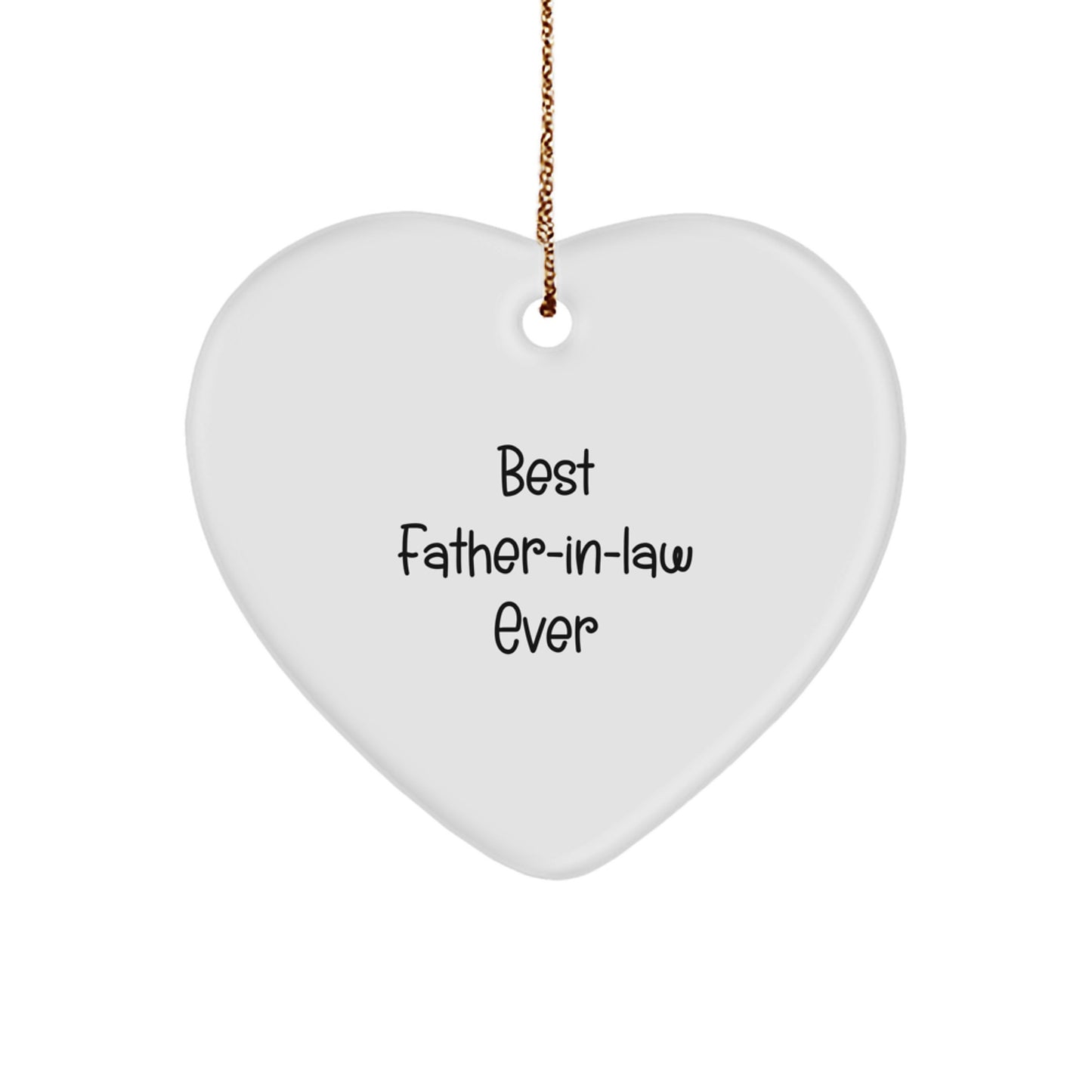 Funny Father-in-law Gifts from Family, Heart Ornament Best 'Best Father-in-law Ever' Quote for Christmas Unique Gifts for Father-in-law - Image 1