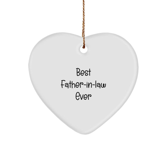 Funny Father-in-law Gifts from Family, Heart Ornament Best 'Best Father-in-law Ever' Quote for Christmas Unique Gifts for Father-in-law - Image 1