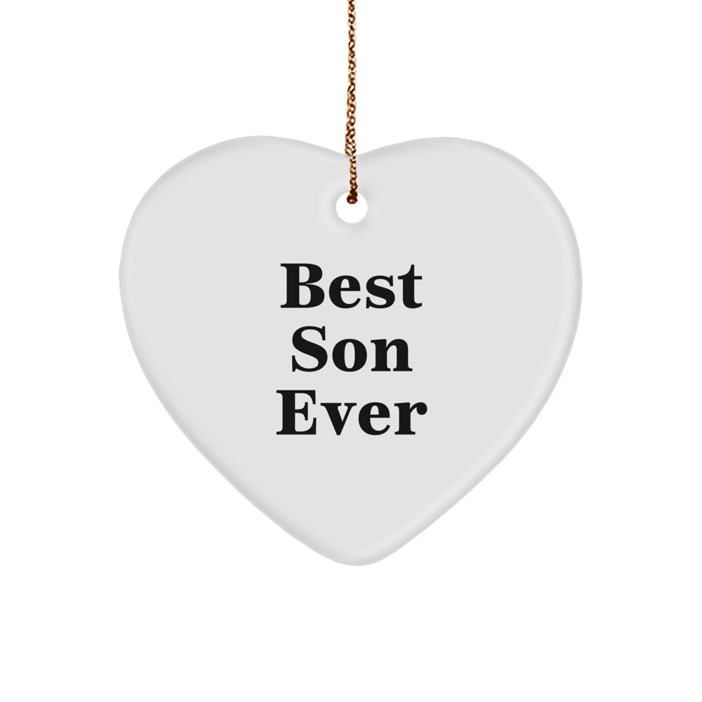 Funny Heart Gifts from Mom Dad to Best Son Ever, Christmas Unique Son Decoration, Heart Ornament for Men Little Boys - Image 1