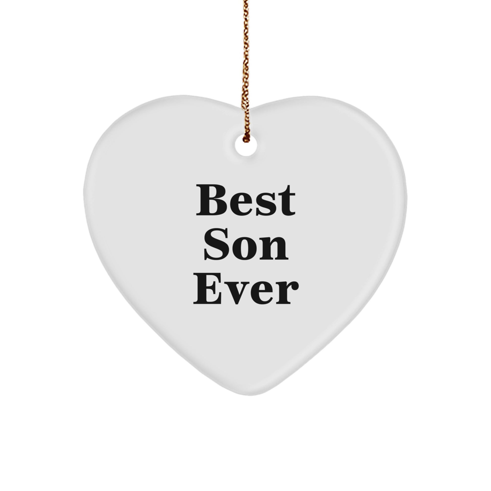 Funny Heart Gifts from Mom Dad to Best Son Ever, Christmas Unique Son Decoration, Heart Ornament for Men Little Boys - Image 1