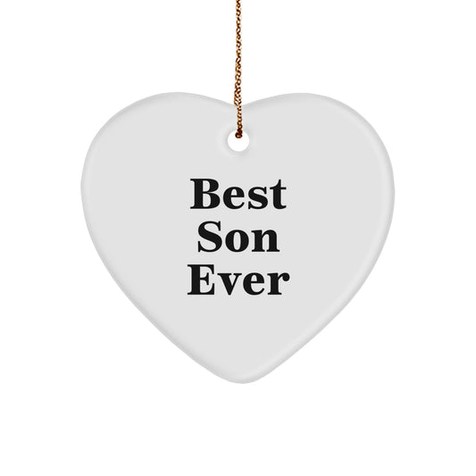 Funny Heart Gifts from Mom Dad to Best Son Ever, Christmas Unique Son Decoration, Heart Ornament for Men Little Boys - Image 1