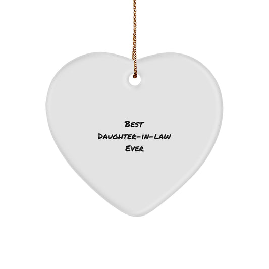 Funny Daughter-in-law Heart Ornament, Best Daughter-in-law Ever Gifts, Christmas Unique Gifts from Family - Image 1