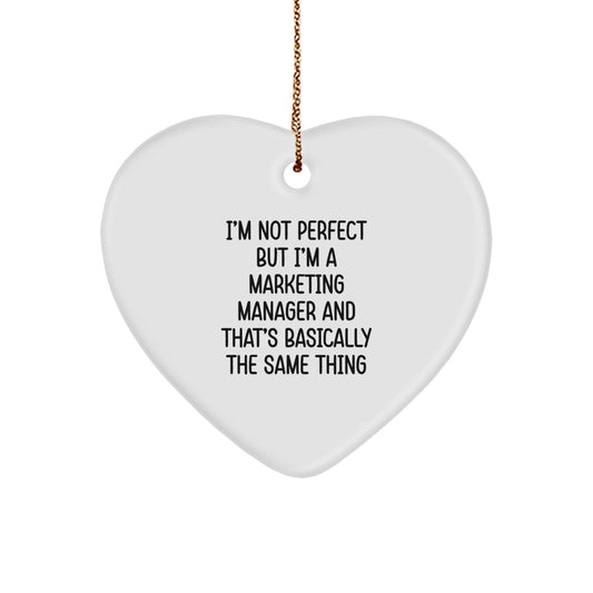 Funny Marketing Manager Heart Ornament Gifts from Friends to Marketing Manager Men Christmas Unique Gifts - Image 1
