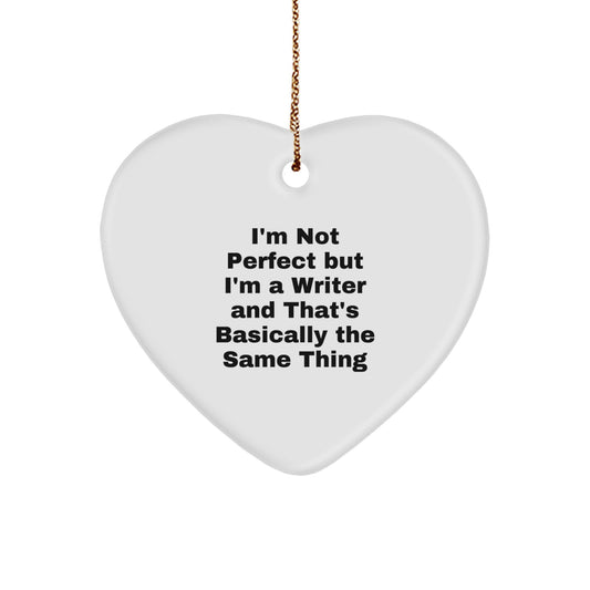 Funny Writer Heart Ornament for Writers, Writer Gifts from Friends, Christmas Unique Gifts for Writers - Image 1