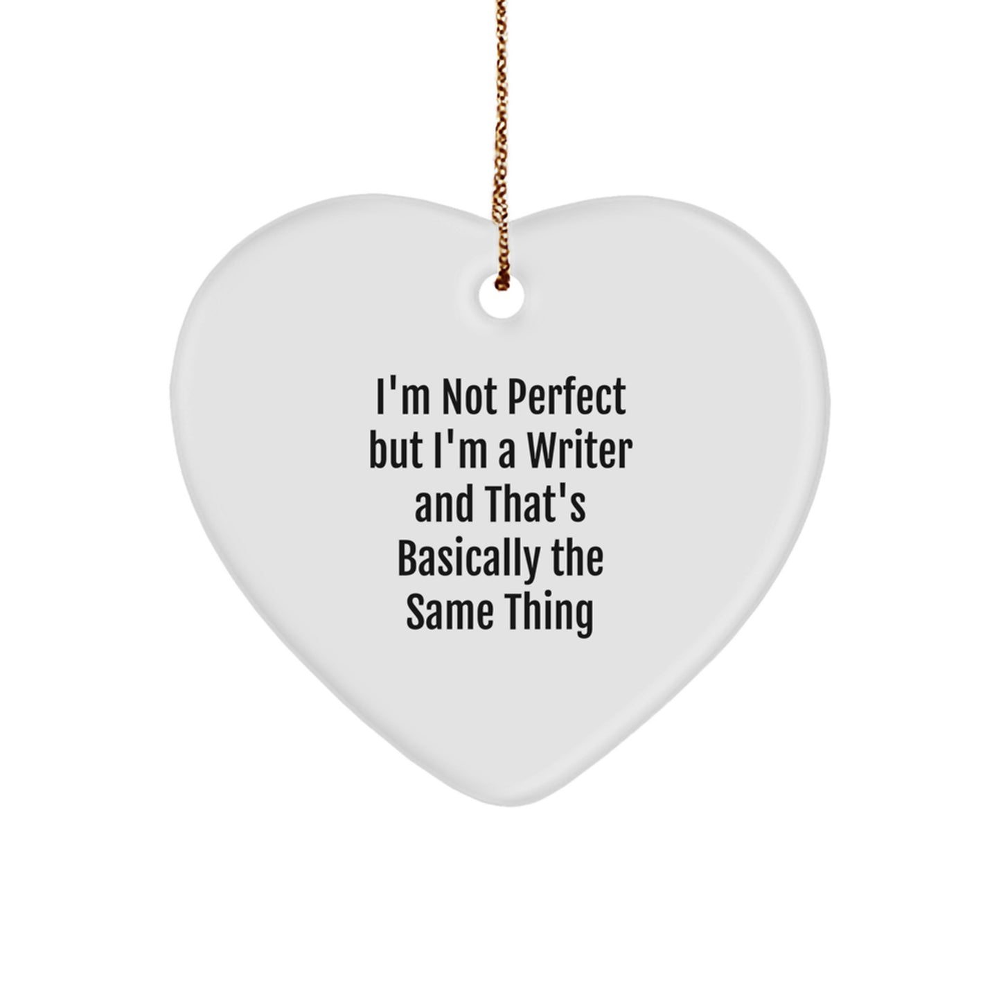 Funny Writer Heart Ornament Gifts from Men to Women Coworkers Friends Family, Unique Christmas Decorations, Writer Quote Gifts for Men Women Friends Coworkers - Image 1