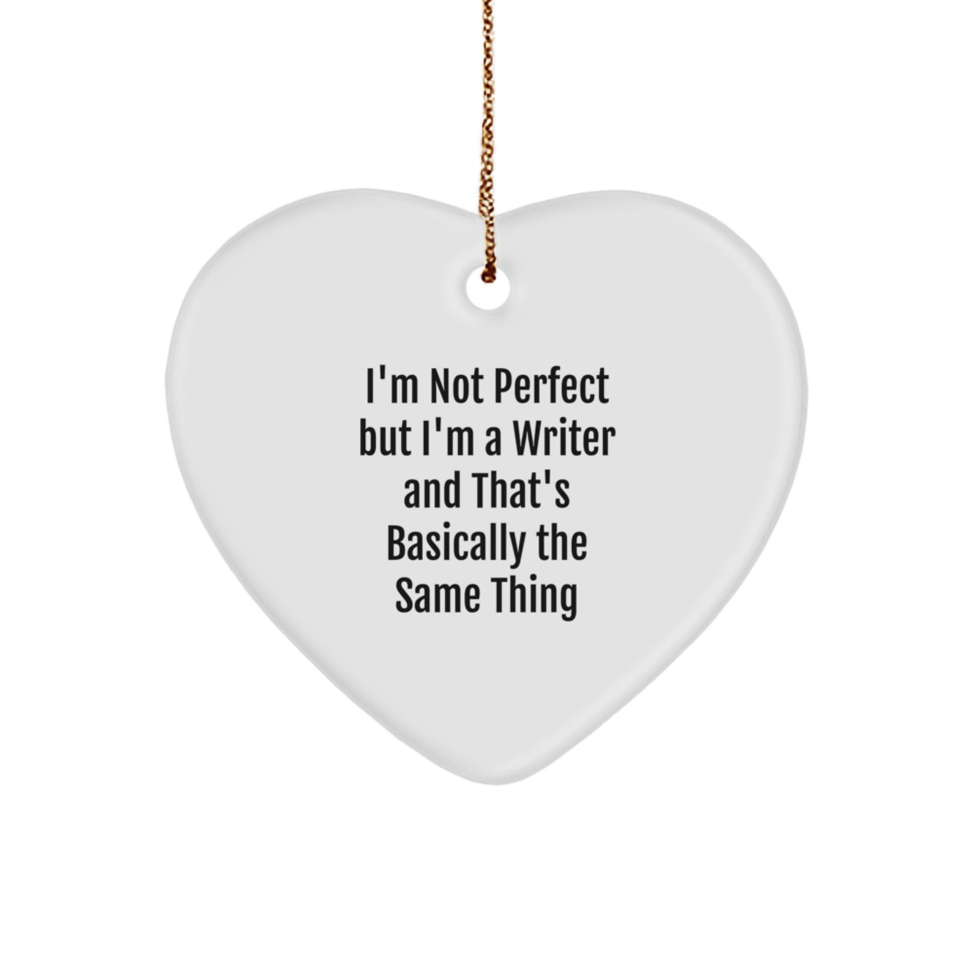 Funny Writer Heart Ornament Gifts from Men to Women Coworkers Friends Family, Unique Christmas Decorations, Writer Quote Gifts for Men Women Friends Coworkers - Image 1