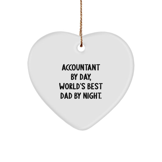 Funny Quotes for Accountants, Heart Ornament Gift from Men to Accountant Friends and Family, Christmas Unique Gifts - Image 1