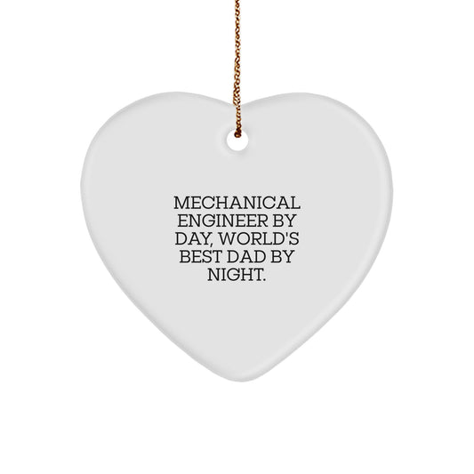Funny Mechanical Engineer Gifts from Dad - Mechanical Engineer Heart Ornament - Christmas Unique Gifts for Men - Image 1