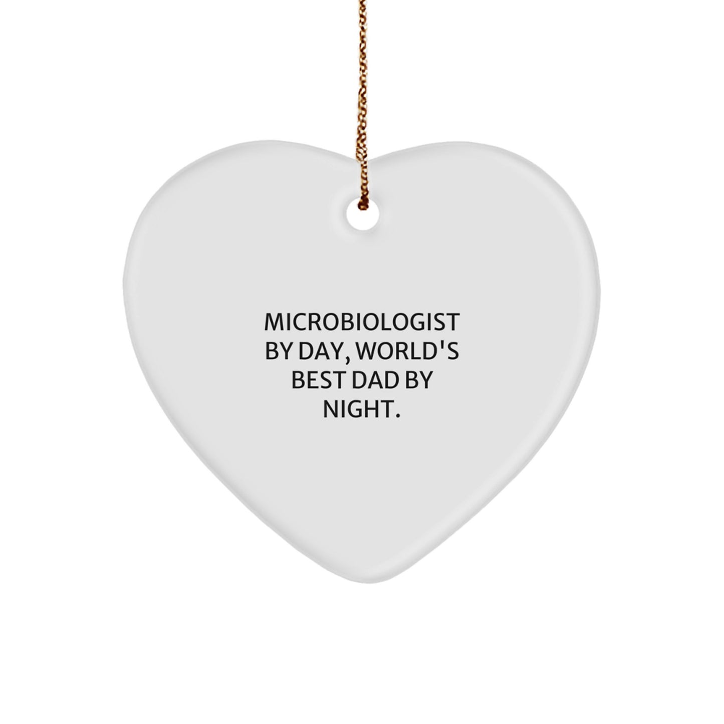 Funny Heart Ornament for Microbiologist Dad By Day, World's Best Dad By Night - Unique Gifts from Family for Microbiologist Men - Image 1