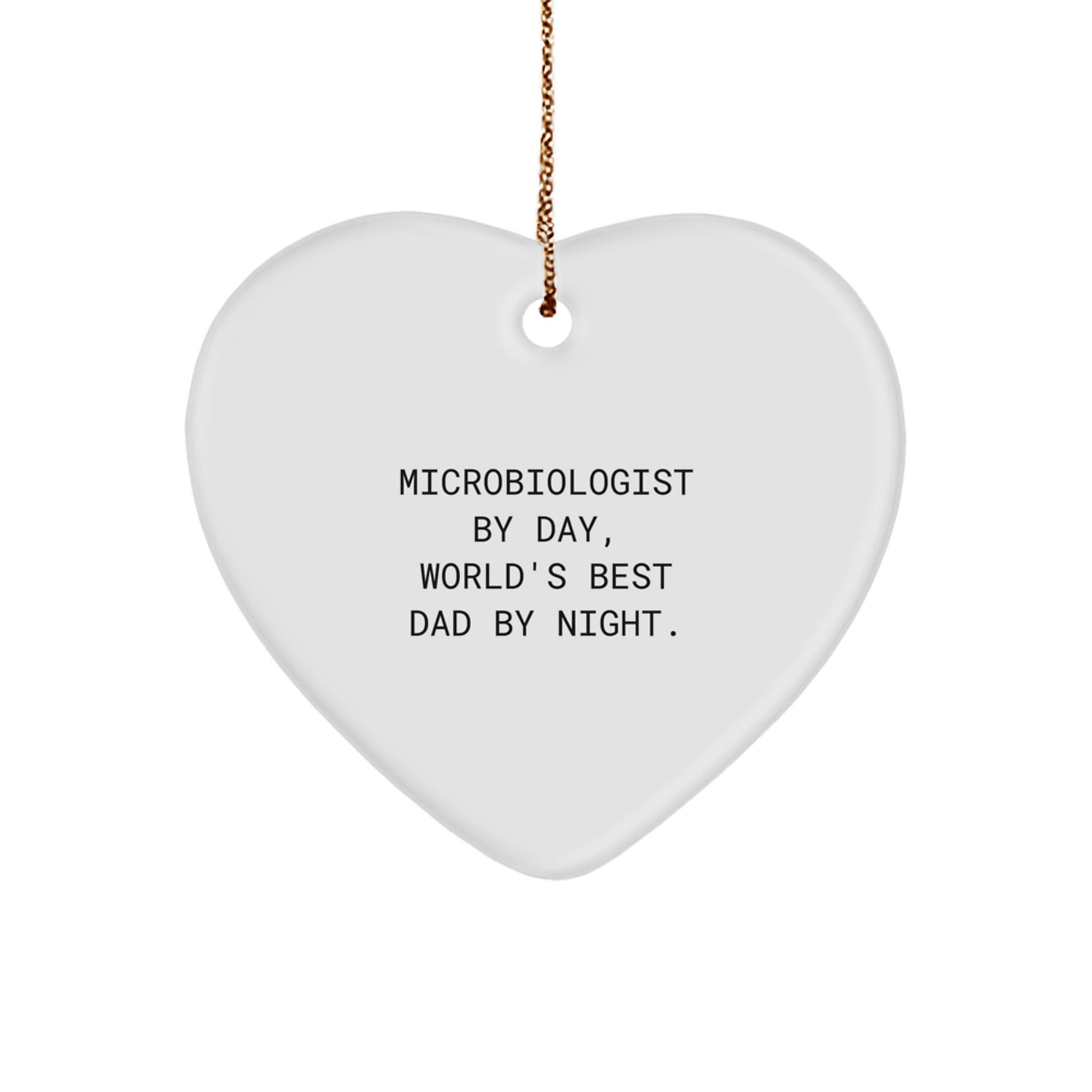 Funny Microbiologist Gifts for Him - Microbiologist Heart Ornament for Christmas Unique Presents from Dad - Image 1