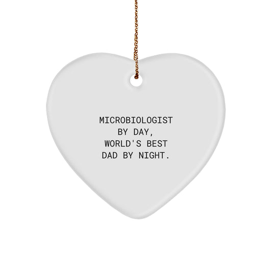Funny Microbiologist Gifts for Him - Microbiologist Heart Ornament for Christmas Unique Presents from Dad - Image 1