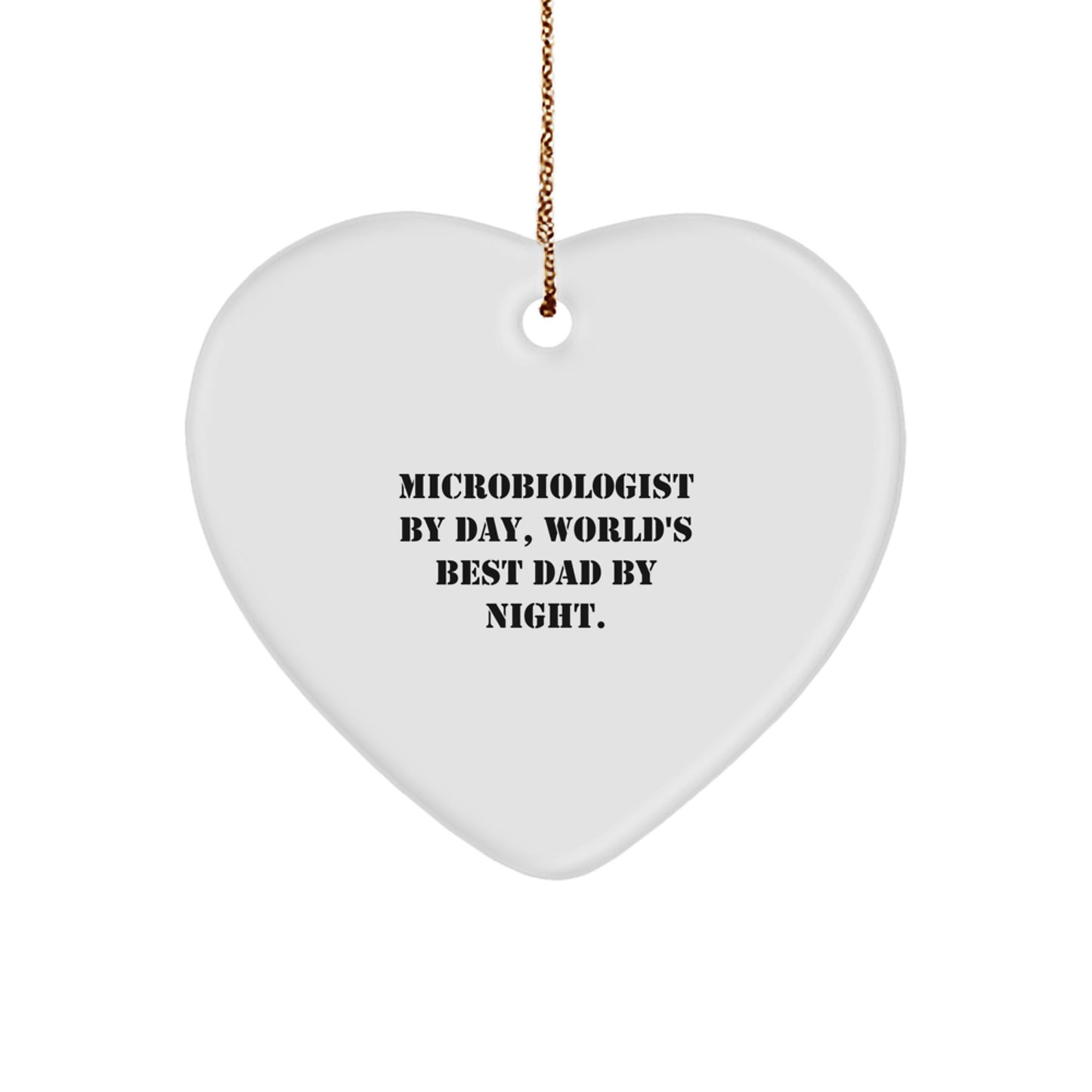 Microbiologist Gifts from Men, Funny Heart Ornament for Microbiologist Friends, Unique Christmas Decorations - Image 1