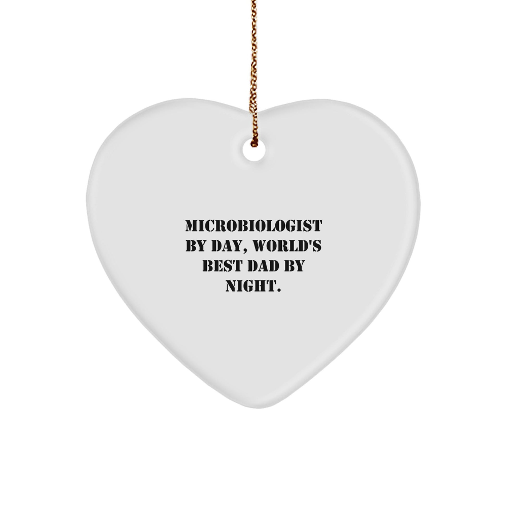 Microbiologist Gifts from Men, Funny Heart Ornament for Microbiologist Friends, Unique Christmas Decorations - Image 1