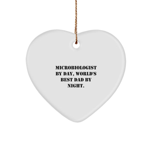 Microbiologist Gifts from Men, Funny Heart Ornament for Microbiologist Friends, Unique Christmas Decorations - Image 1