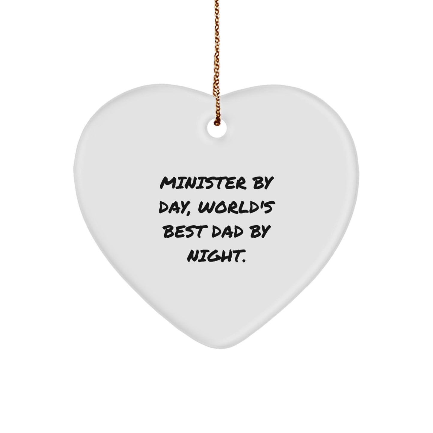 Funny Minister Heart Ornament Gifts from Men to Friends for Christmas Unique Ministries - Image 1