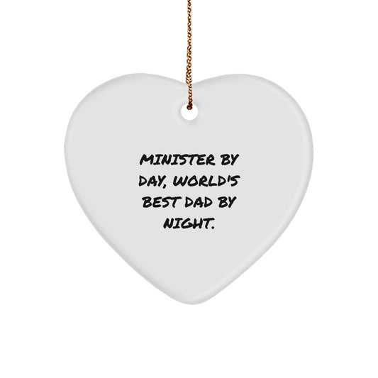 Funny Minister Heart Ornament Gifts from Men to Friends for Christmas Unique Ministries - Image 1