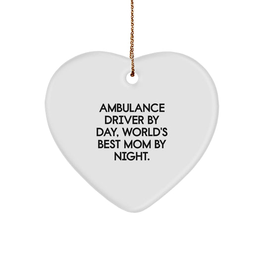Ambulance Driver Heart Ornament, Funny Quote Gifts for Ambulance Driver, Christmas Unique Gifts from Friends - Image 1