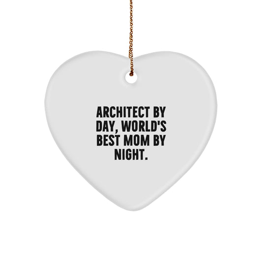 Funny Architect Heart Ornament Gifts from Mom to Architect, Architect's Heartfelt Christmas Unique Gifts, Best Mom Architect Christmas Unique Gift for Family - Image 1