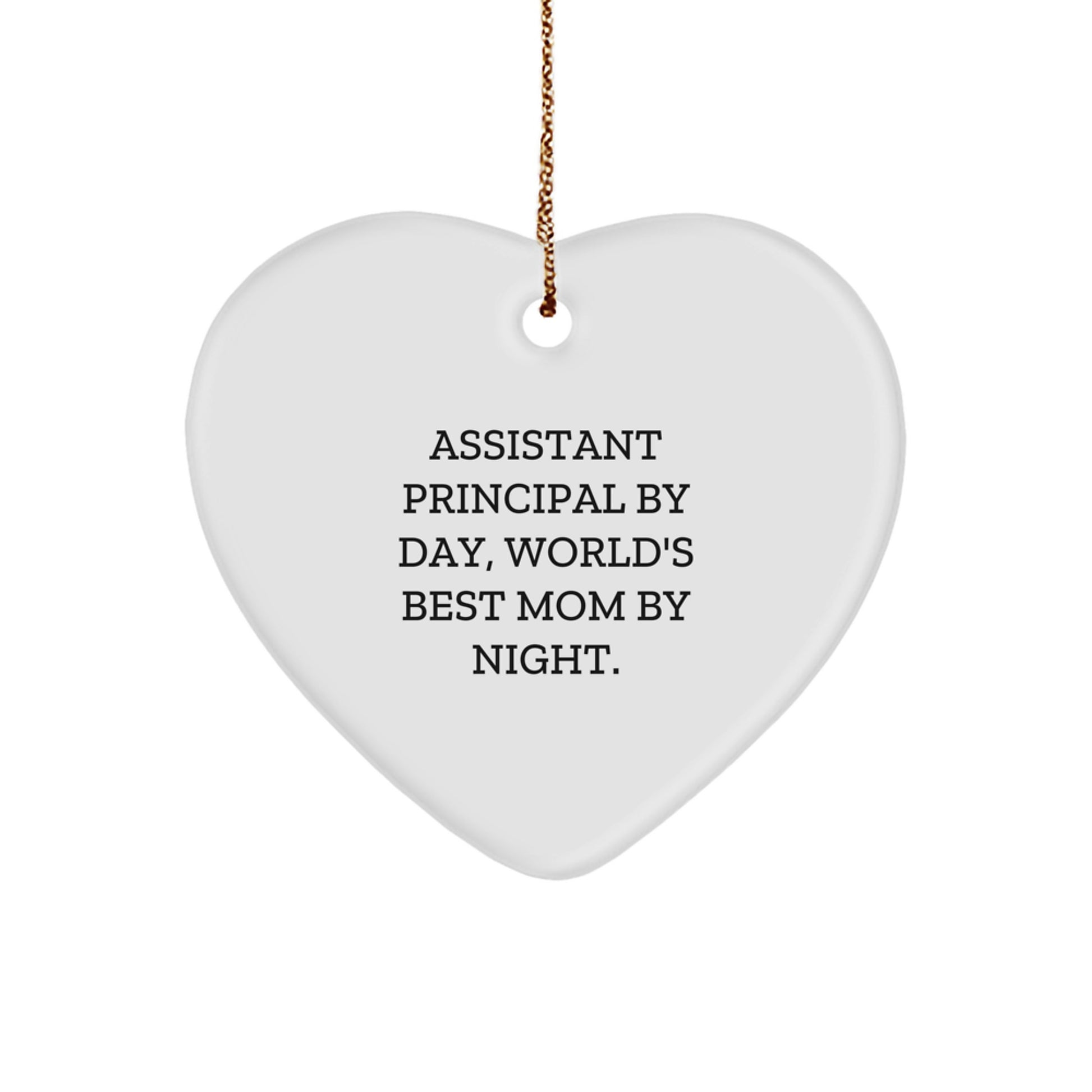 Funny Assistant Principal Heart Ornament Gifts from Mom, World's Best Assistant Principal Decorations for Christmas Unique Gifts for Assistant Principals - Image 1