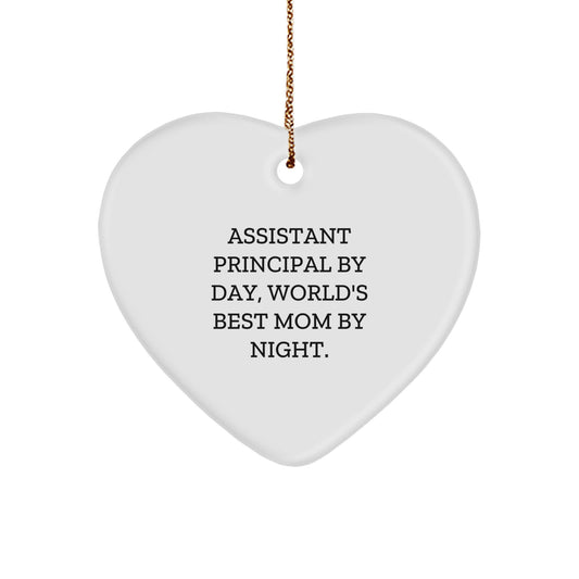 Funny Assistant Principal Heart Ornament Gifts from Mom, World's Best Assistant Principal Decorations for Christmas Unique Gifts for Assistant Principals - Image 1