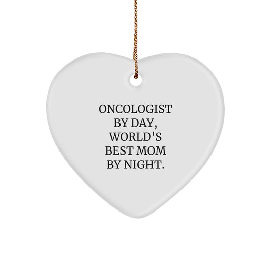 Funny Oncologist Gifts from Mom to Oncologist Daughter, Heart Ornament, Christmas Unique Gifts - Image 1