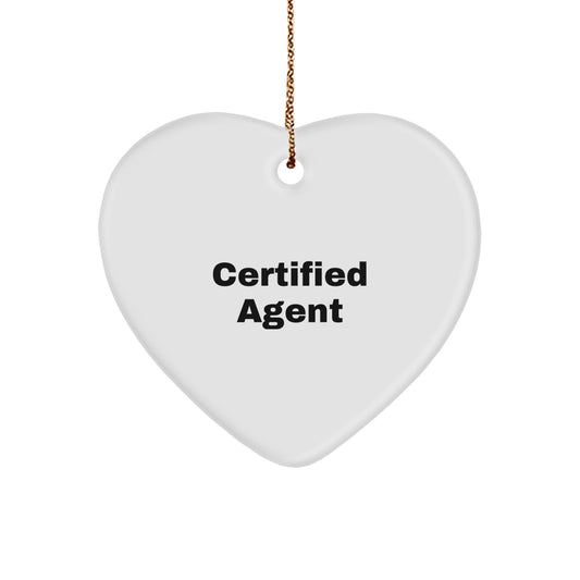 Funny Agent Heart Ornament Gifts from Men to Agent Friends Coworkers Family for Christmas Unique Gifts - Image 1