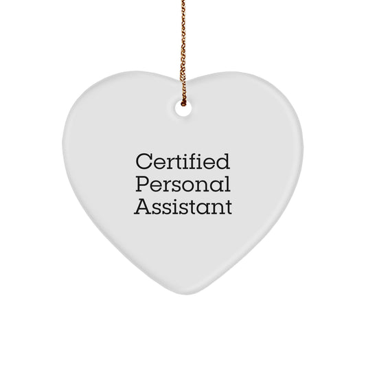 Funny Personal Assistant Heart Ornament Gifts from Family - Certified Personal Assistant, Inspirational, Christmas Unique Gifts for Personal Assistant, Men, Women, Friends, Coworkers, Family - Image 1