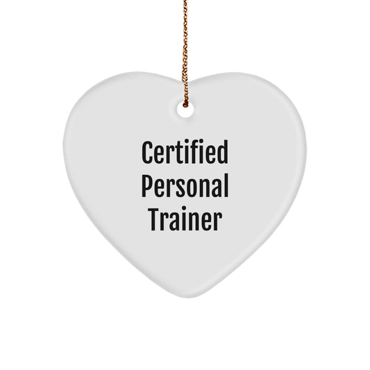 Funny Personal Trainer Gifts, Heart Ornament for Christmas Unique Gifts from Men or Women to Family, Friends, or Coworkers - Image 1