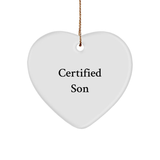 Funny Gift for Son from Mom and Dad - Heart Ornament for Him - Unique Son Gifts for Christmas - Image 1