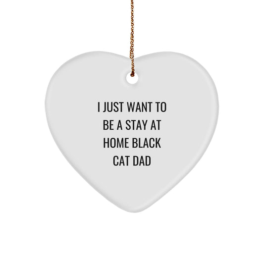 Funny Black Cat Heart Ornament Gifts from Dad to Stay at Home Black Cat Mom Christmas Unique Gifts - Image 1