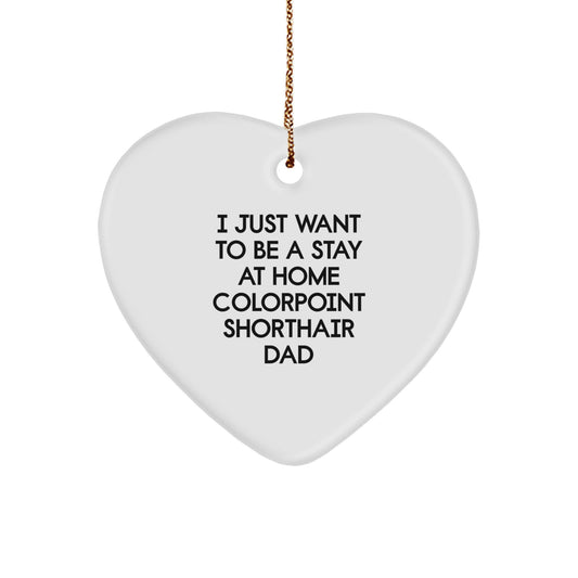 Colorpoint Shorthair Cat Lover Gifts from Men to Family Heart Ornament I Just Want To Be A Stay At Home Colorpoint Shorthair Dad Christmas Unique Gifts - Image 1