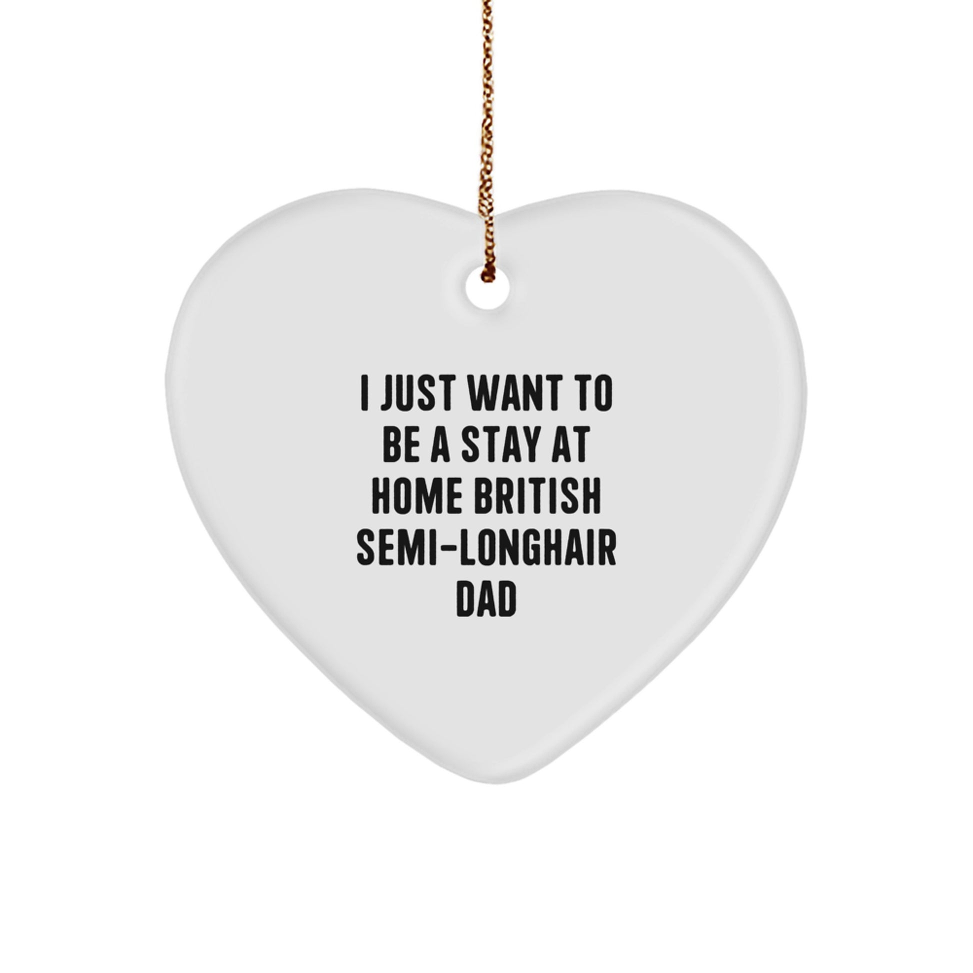 British Semi-Longhair Cat Lover Gifts from Dad - Funny Quote Heart Ornament - Christmas Unique Gifts for Home Decor - Image 1
