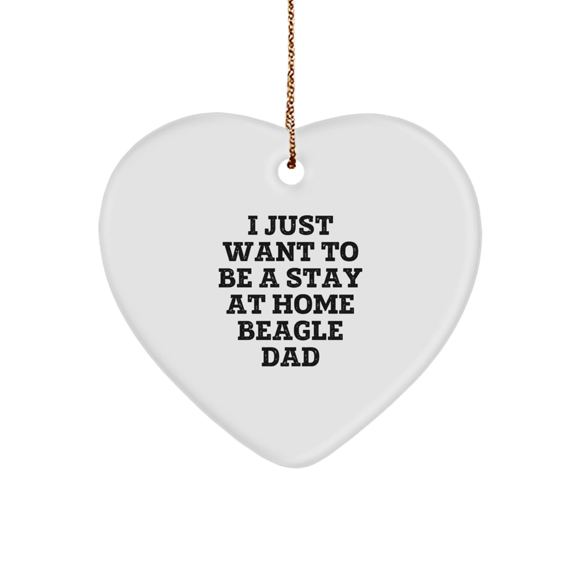 Funny Beagle Dog Lover Gifts from Dad, Heart Ornament for Christmas Unique Beagle Dad - Image 1